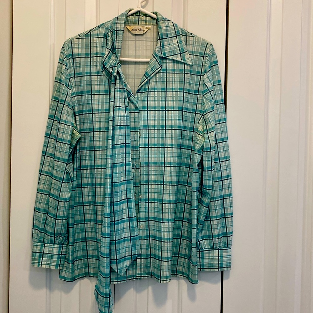 Vintage 70s Lady Devon Secretary Blouse - Size Medium